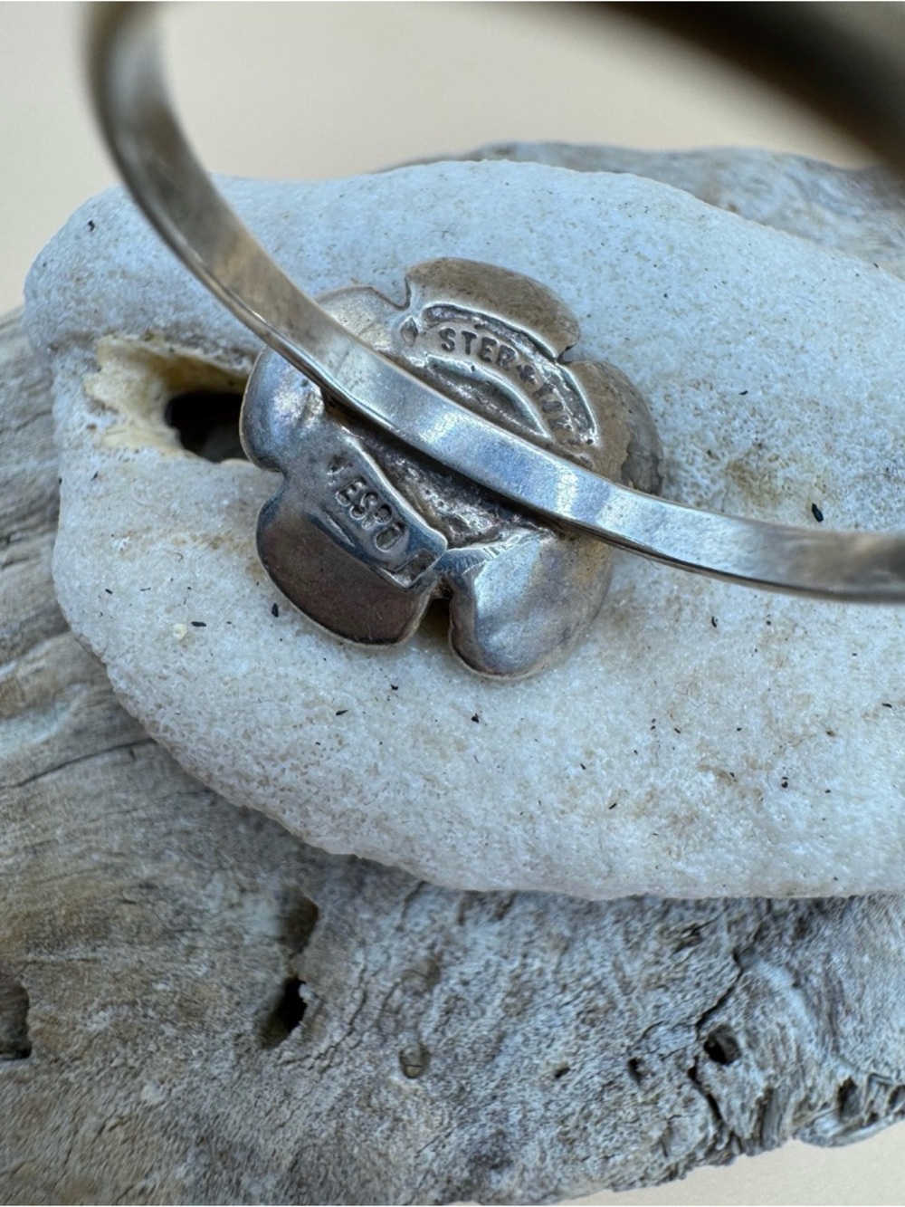 Joseph Esposito Sterling Silver & 14K Rose Gold Flower Ring SIZE US 10.5 - Picture 3 of 4